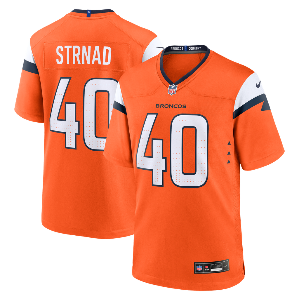 Denver Broncos Justin Strnad Nike Orange Game Jersey