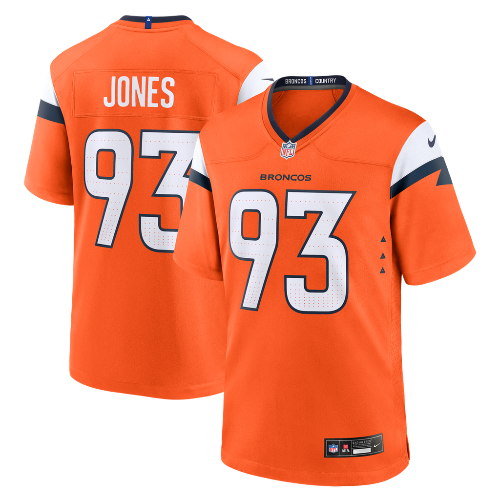 Denver Broncos D.J. Jones Nike Orange Game Jersey