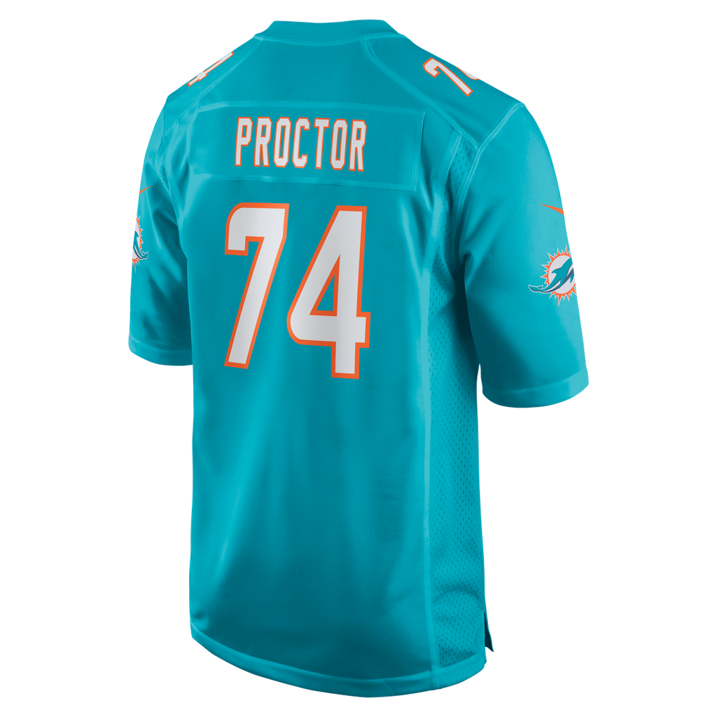 Miami Dolphins Kadyn Proctor Nike Aqua Game Jersey
