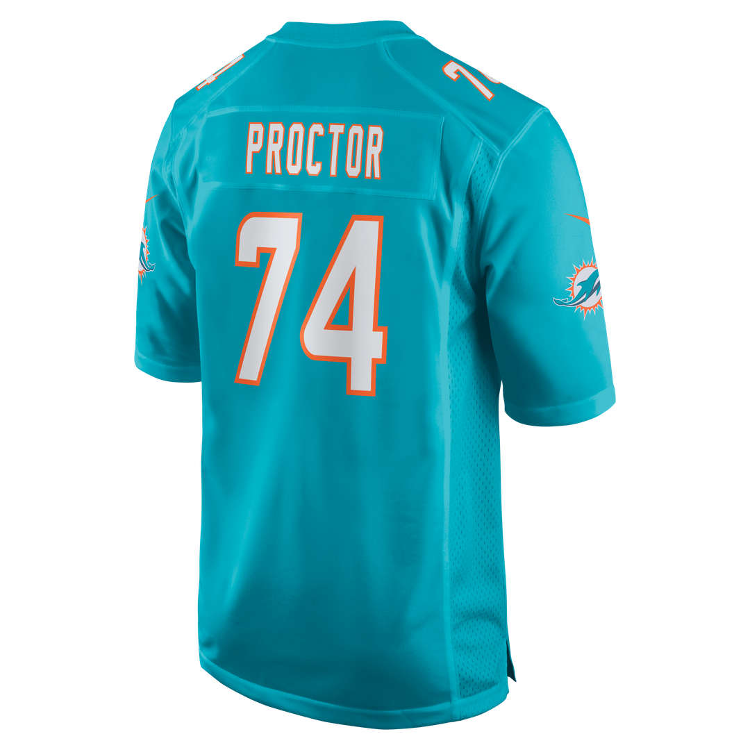 Miami Dolphins Kadyn Proctor Nike Aqua Game Jersey