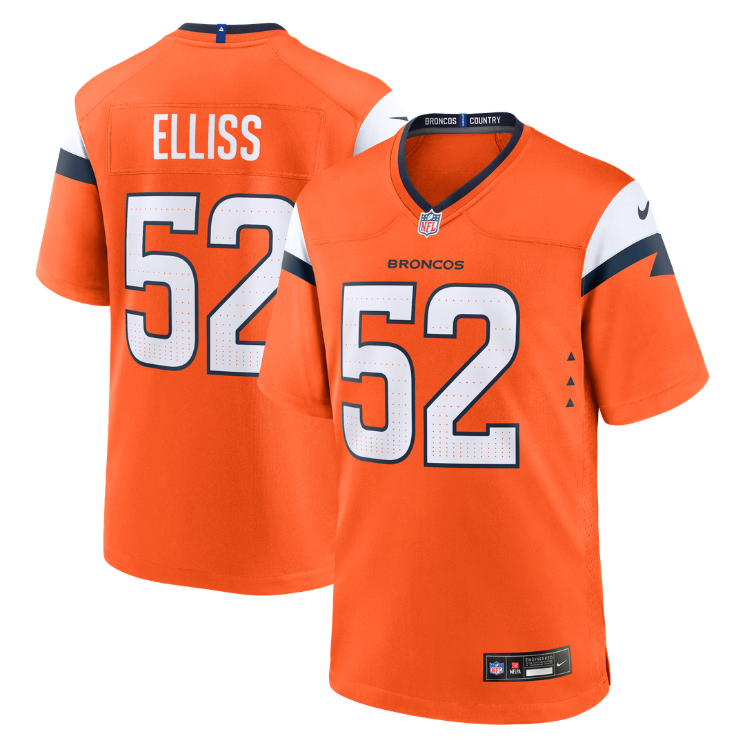 Denver Broncos Jonah Elliss Nike Orange Game Jersey