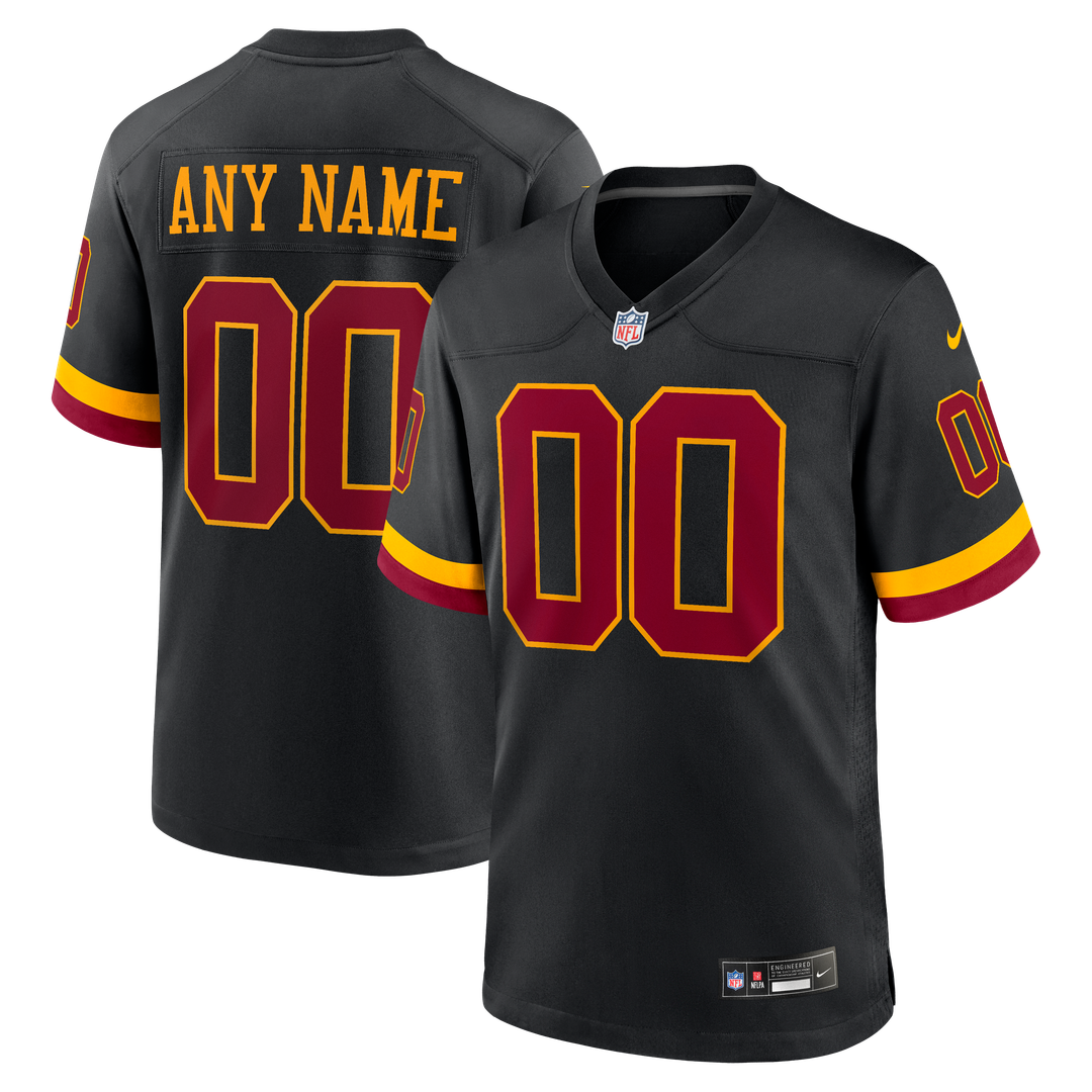 Washington Commanders Nike Black Hail Raiser Alternate Custom Jersey