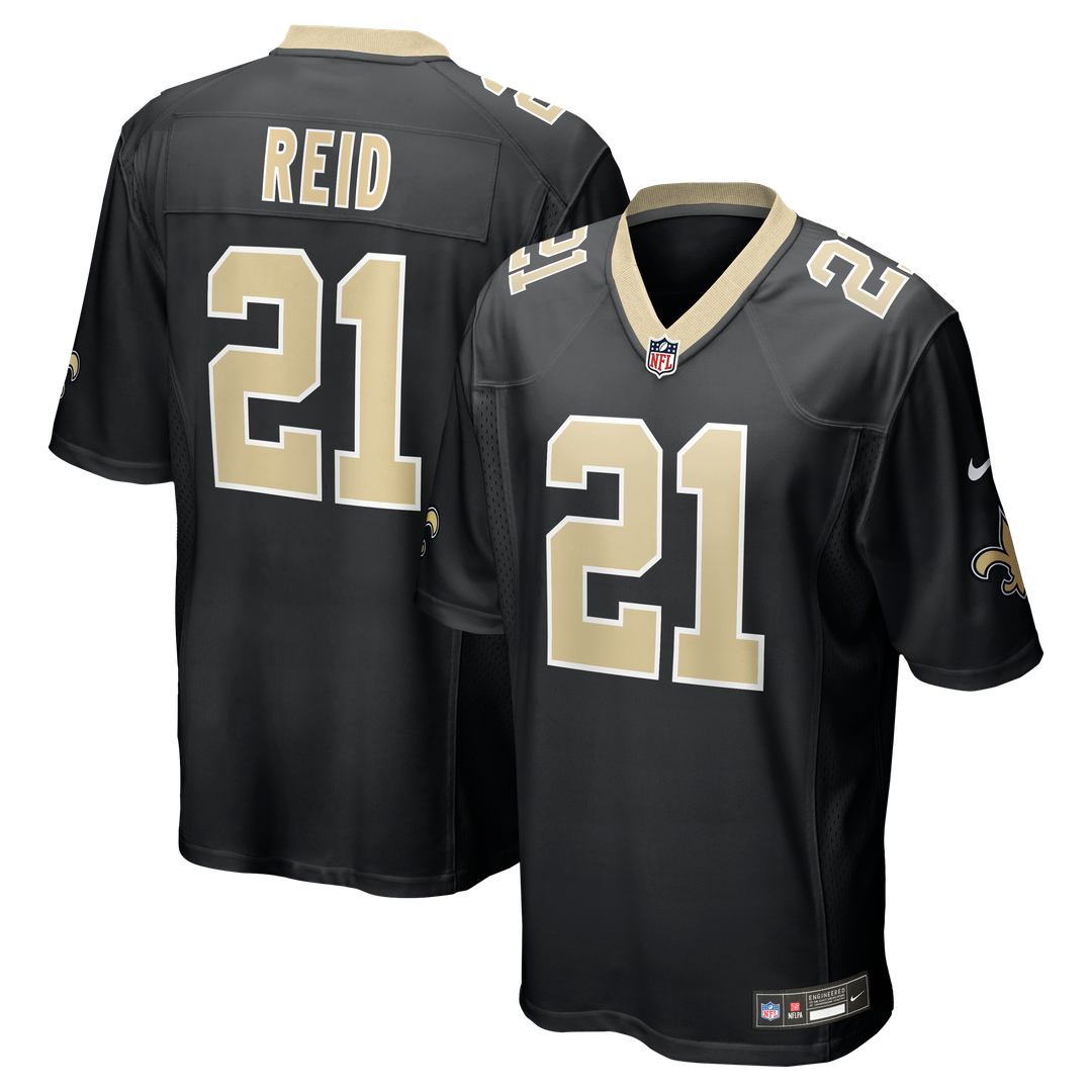 New Orleans Saints Justin Reid Nike Black Game Jersey