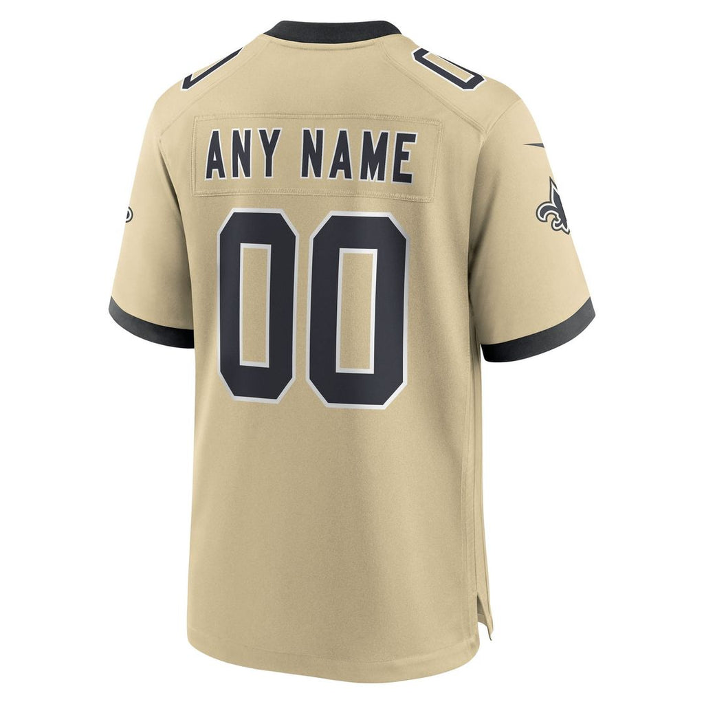 New Orleans Saints Nike Gold Gameday Golds Alternate Custom Jersey