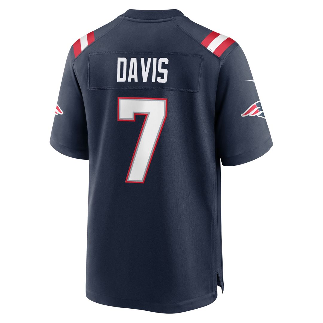 New England Patriots Carlton Davis Nike Navy Game Jersey