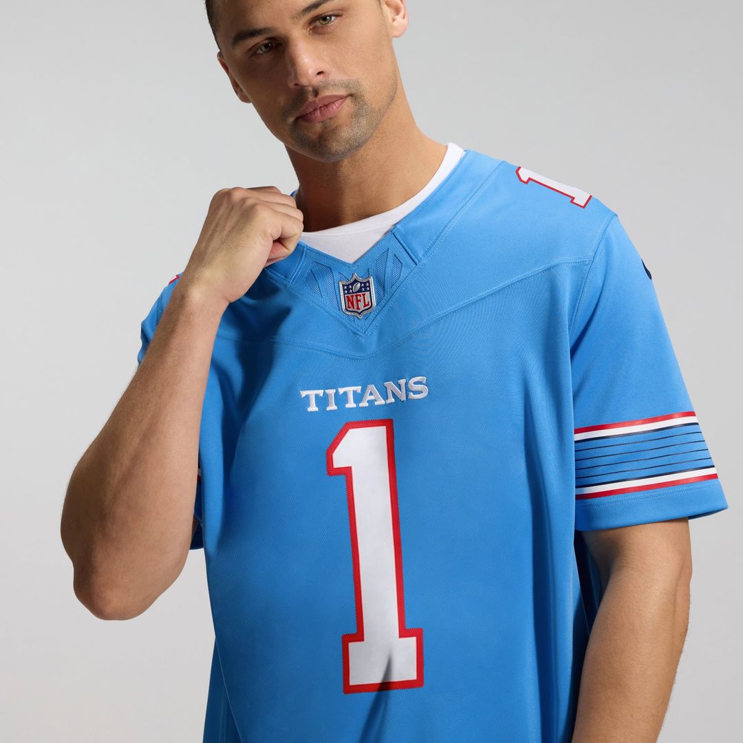 Tennessee Titans Cameron Ward Nike Light Blue Team Vapor FUSE Stitched Limited Jersey