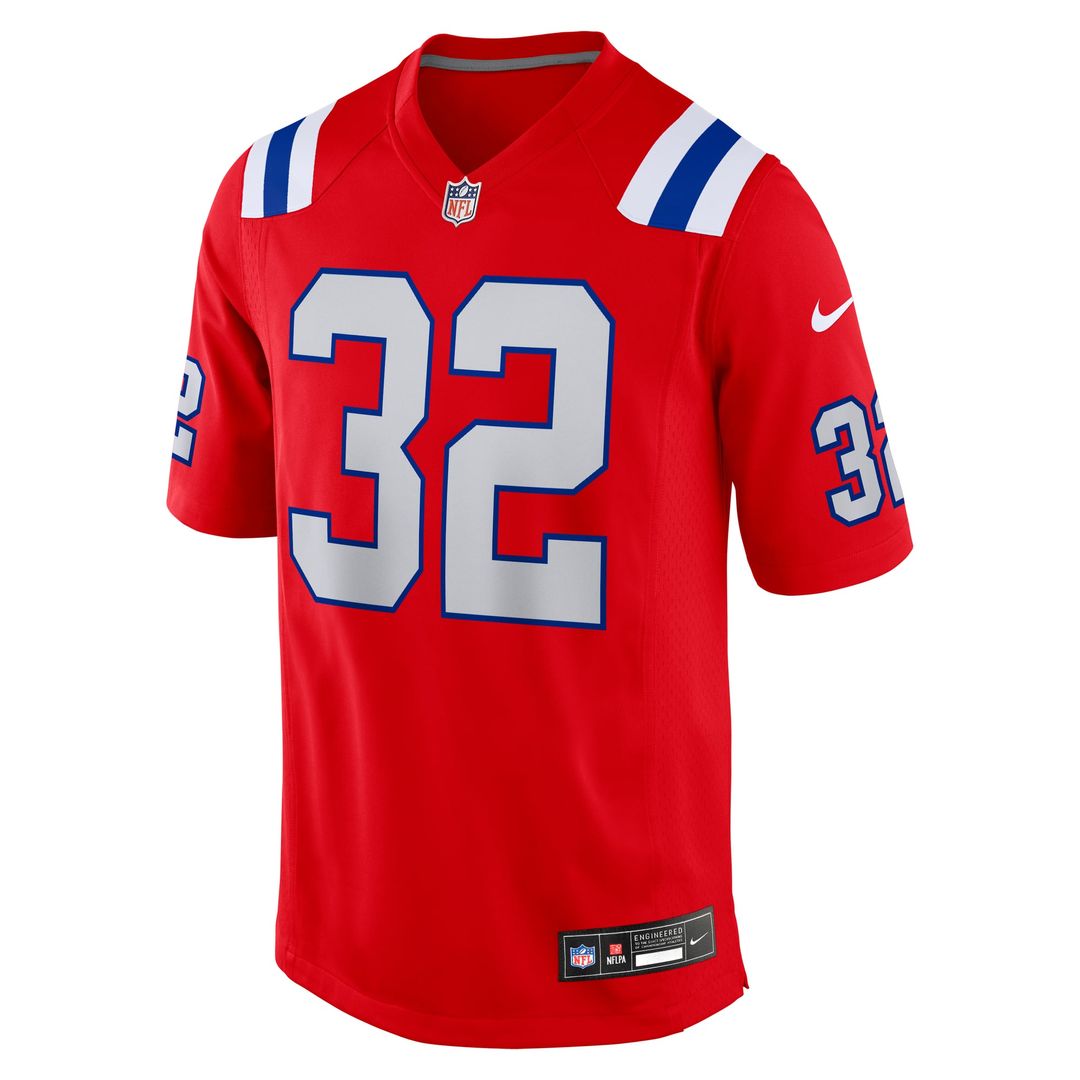 New England Patriots TreVeyon Henderson Nike Red Alternate Game Jersey