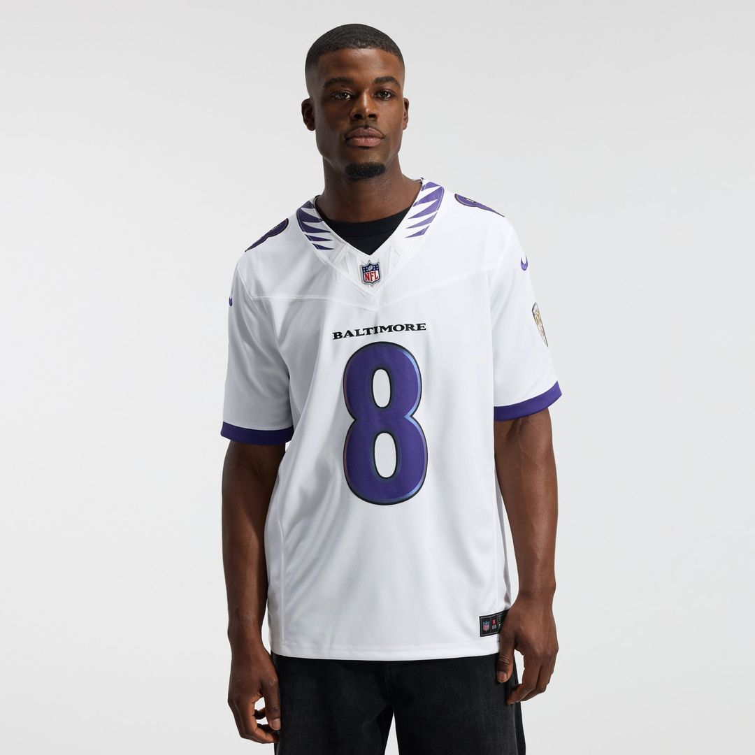 Baltimore Ravens Lamar Jackson Nike White Vapor FUSE Stitched Limited Jersey