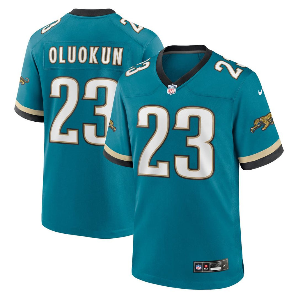 Jacksonville Jaguars Foye Oluokun Nike Teal Prowler Throwback Game Jersey