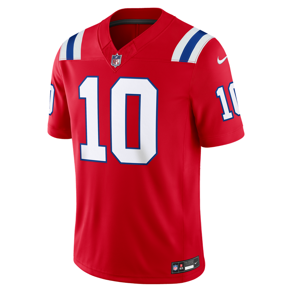 New England Patriots Drake Maye Nike White Vapor FUSE Stitched Limited Jersey