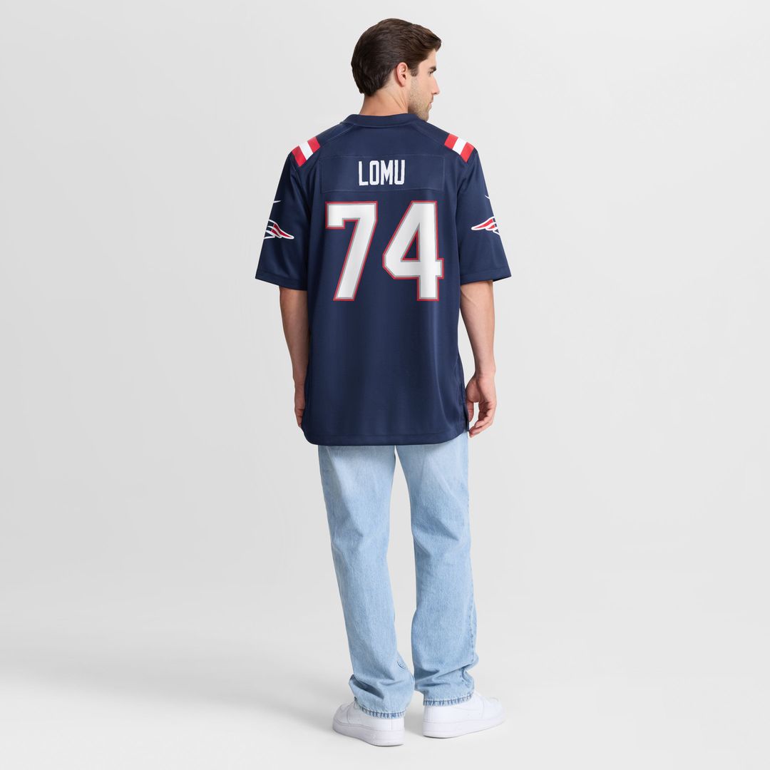 New England Patriots Caleb Lomu Nike Navy Game Jersey
