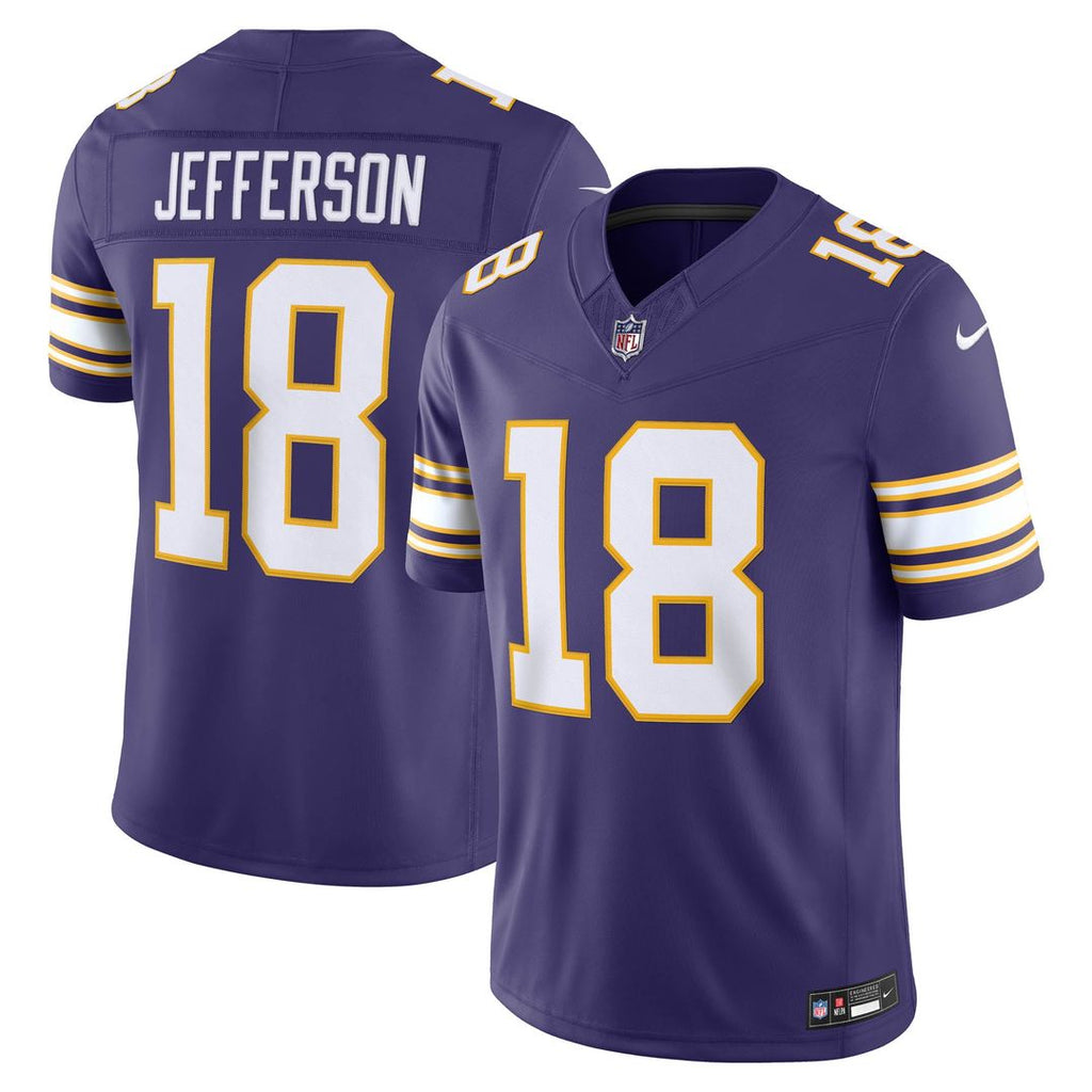 Minnesota Vikings Justin Jefferson Nike Purple Alternate Classic Vapor FUSE Stitched Limited Jersey