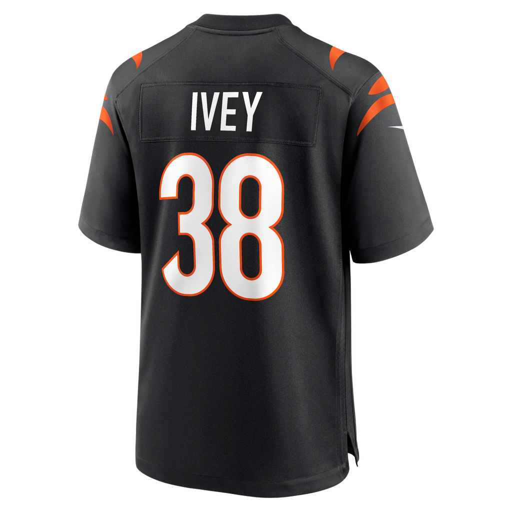 Cincinnati Bengals DJ Ivey Nike Black Game Jersey