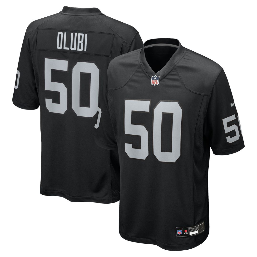 Las Vegas Raiders Segun Olubi Nike Black Game Jersey