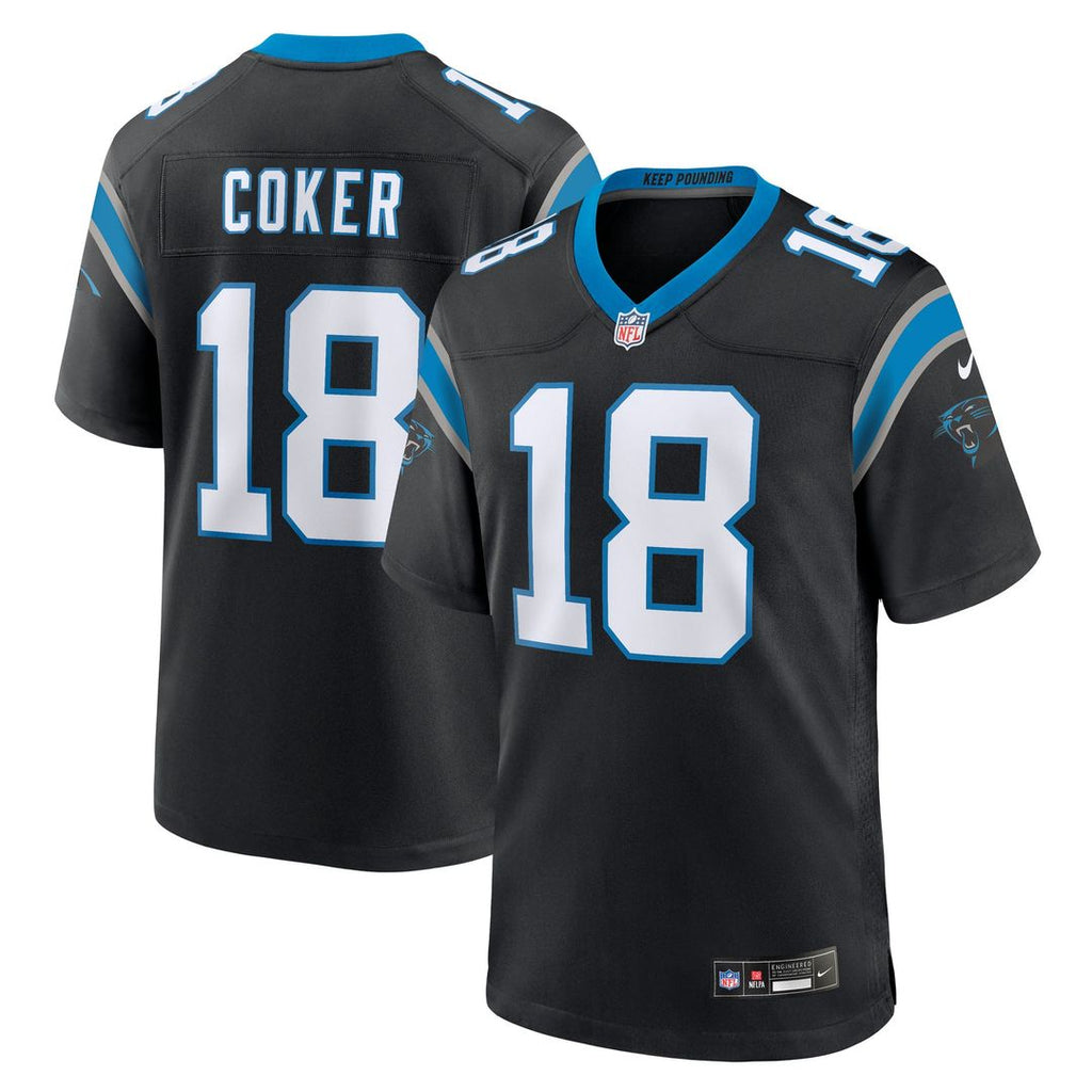 Carolina Panthers Jalen Coker Nike Black Game Jersey