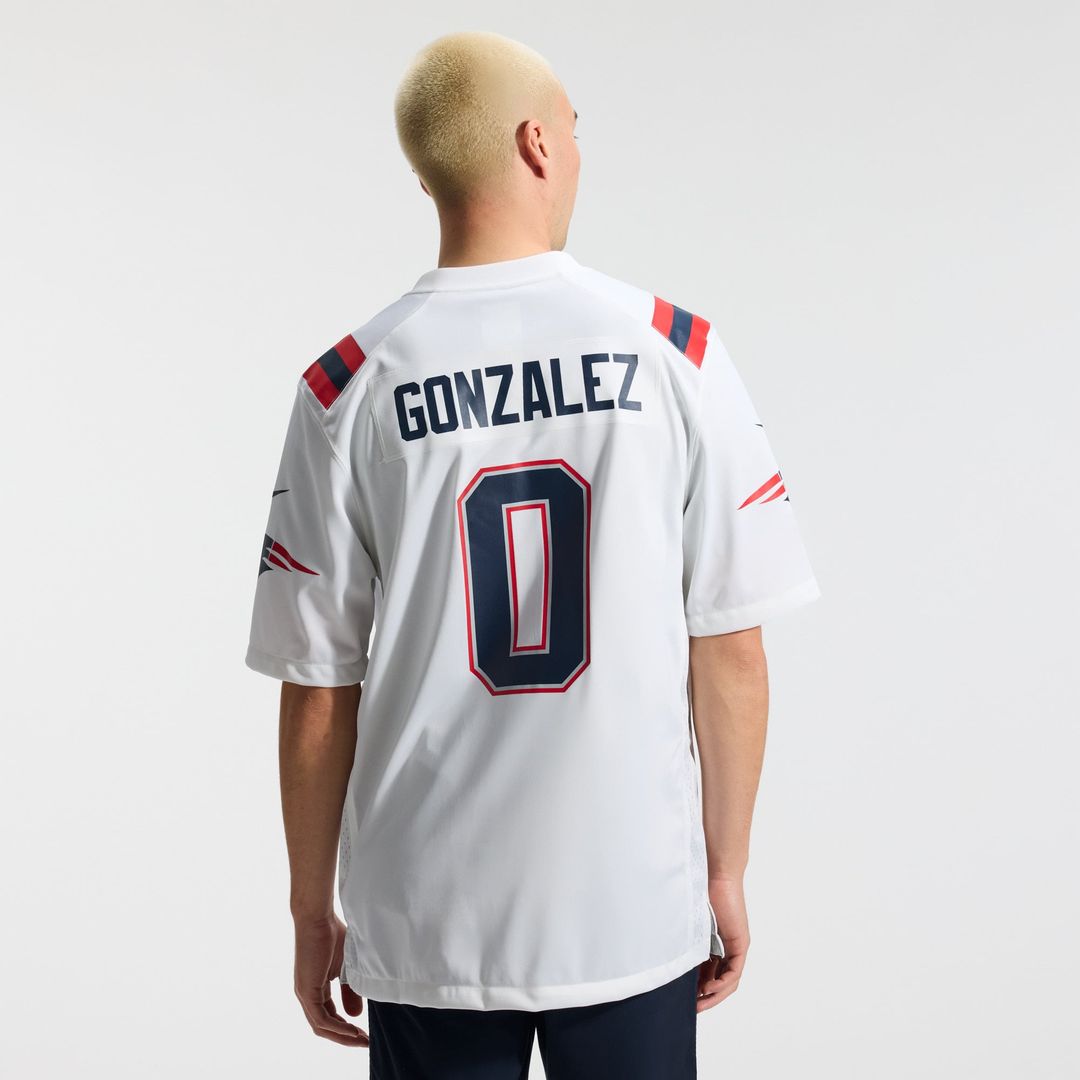 New England Patriots Christian Gonzalez Nike Navy Game Jersey