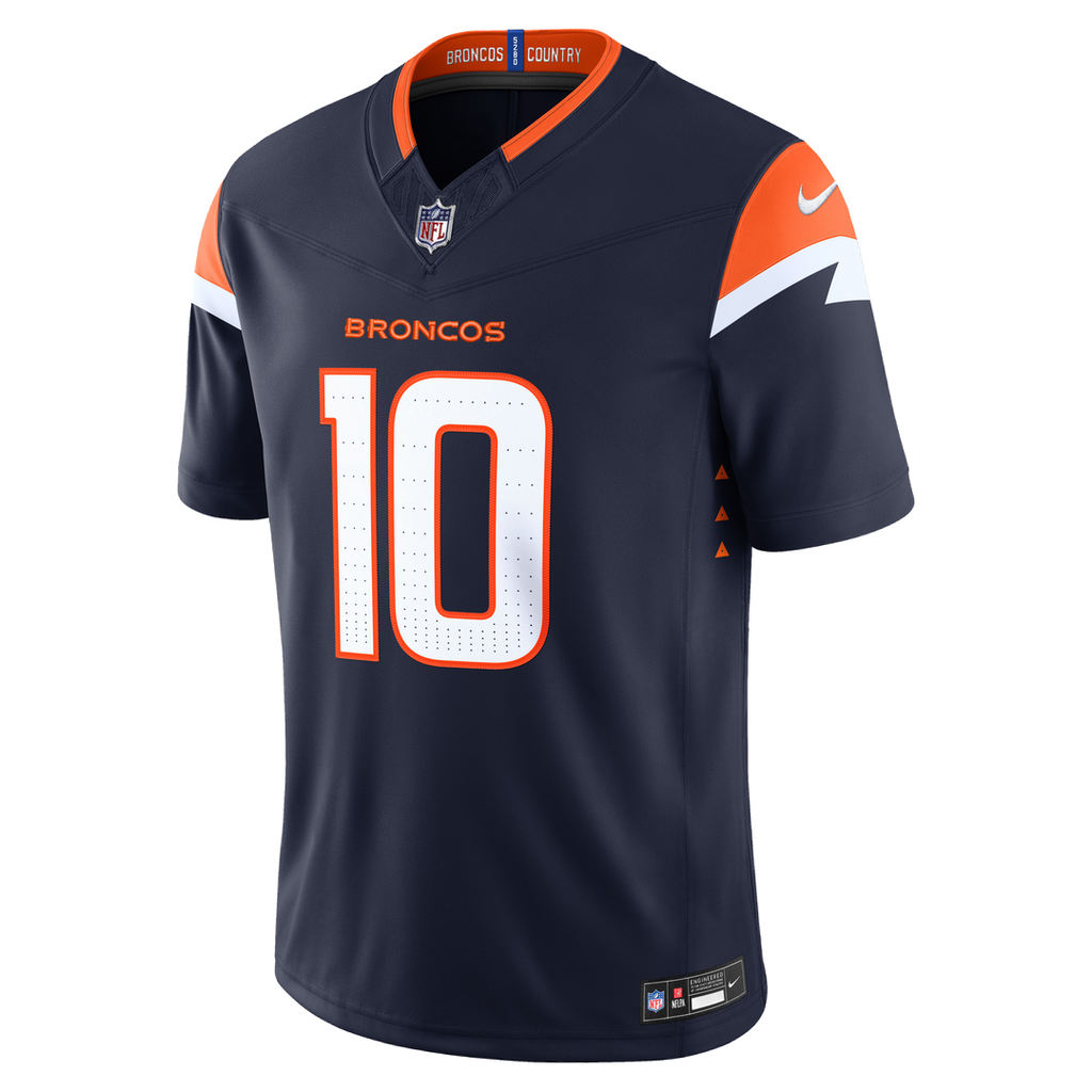 Denver Broncos Bo Nix Nike Orange Alternate Mile High Collection 1977 Throwback Vapor FUSE Stitched Limited Jersey