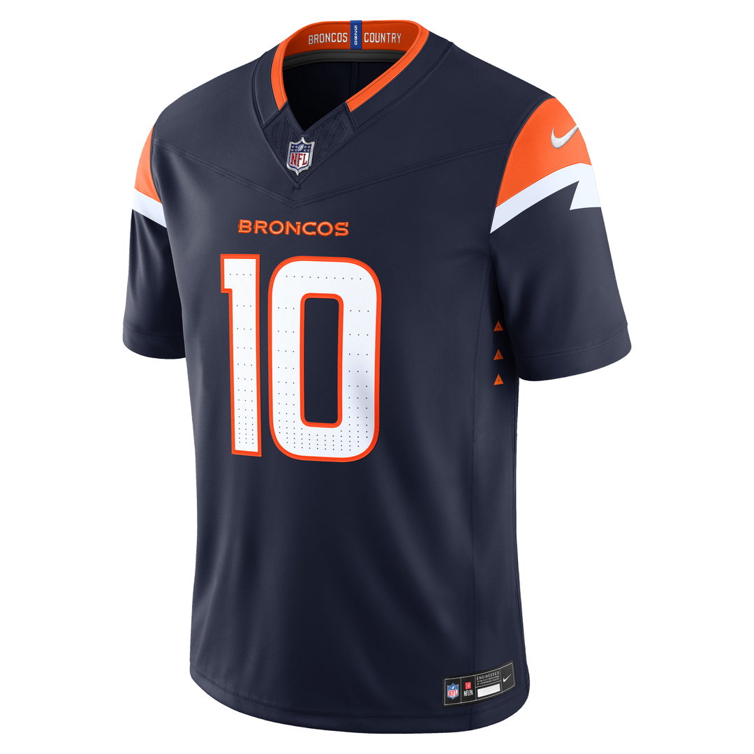 Denver Broncos Bo Nix Nike Orange Alternate Mile High Collection 1977 Throwback Vapor FUSE Stitched Limited Jersey