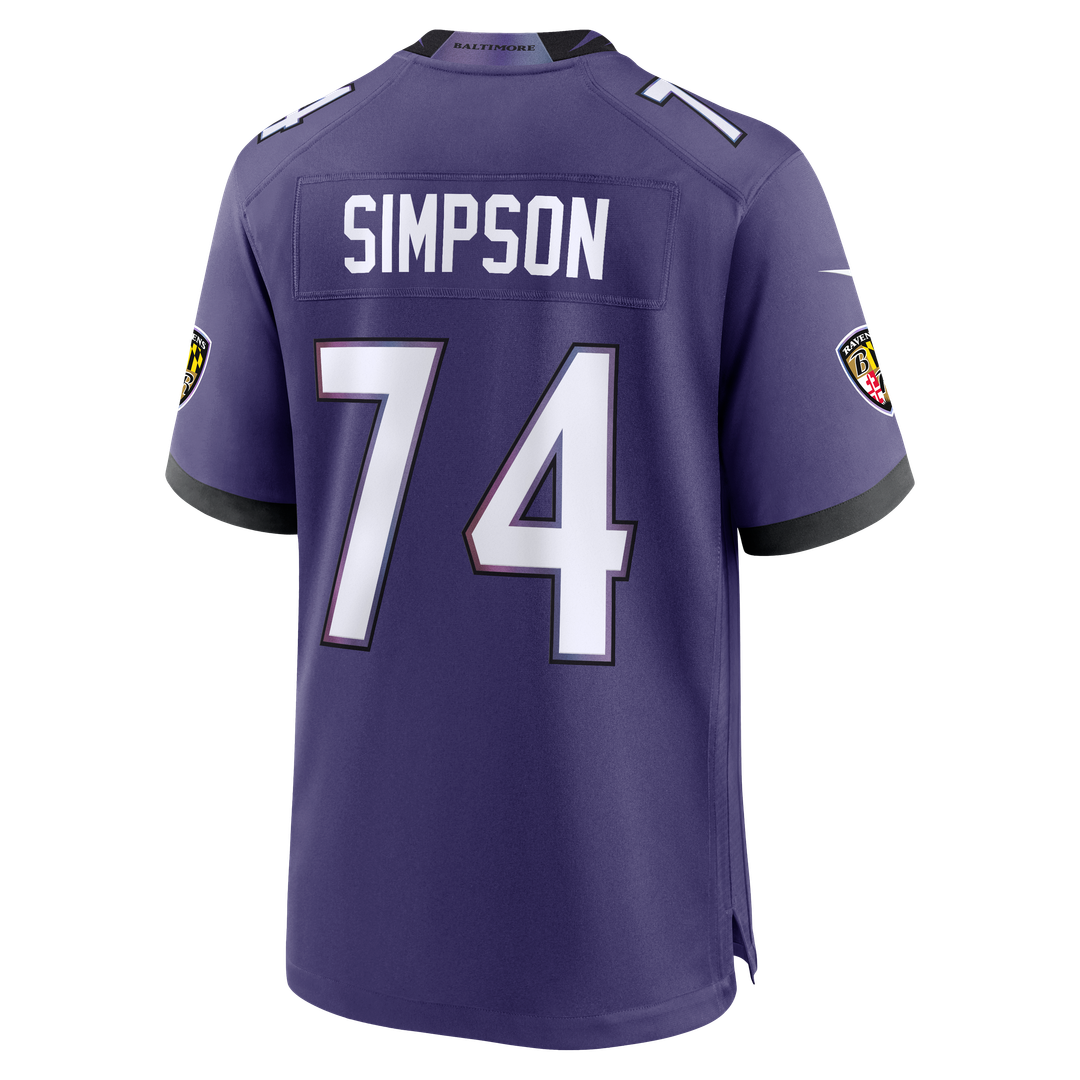 Baltimore Ravens John Simpson Nike Purple Game Jersey