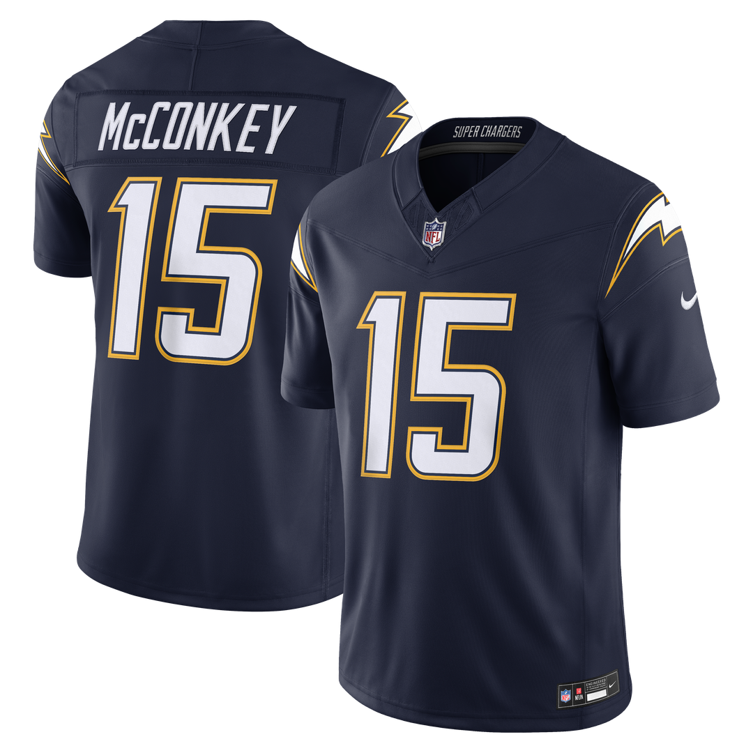 Los Angeles Chargers Ladd McConkey Nike Navy Alternate Super Chargers Vapor FUSE Stitched Limited Jersey