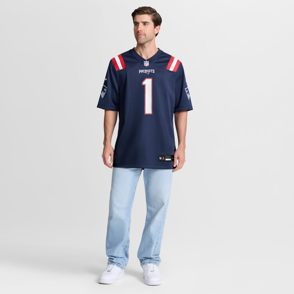 New England Patriots A.J. Brown Nike Navy Game Jersey