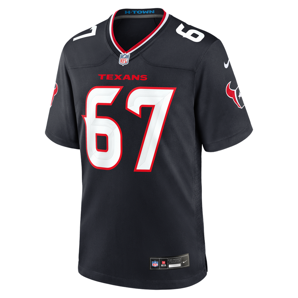 Houston Texans Evan Brown Nike Navy Game Jersey