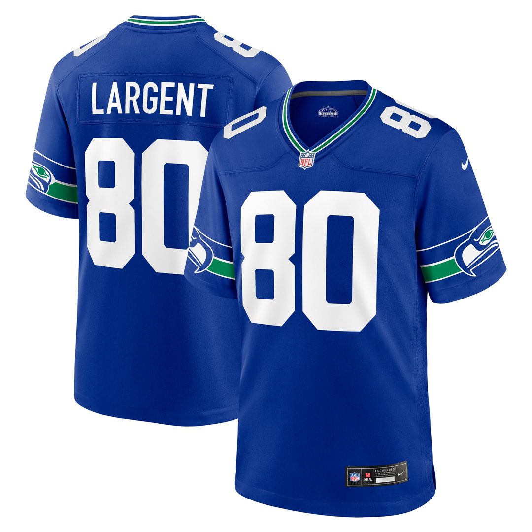 Seattle Seahawks Steve Largent Nike Royal Throwback Retired Game Jersey