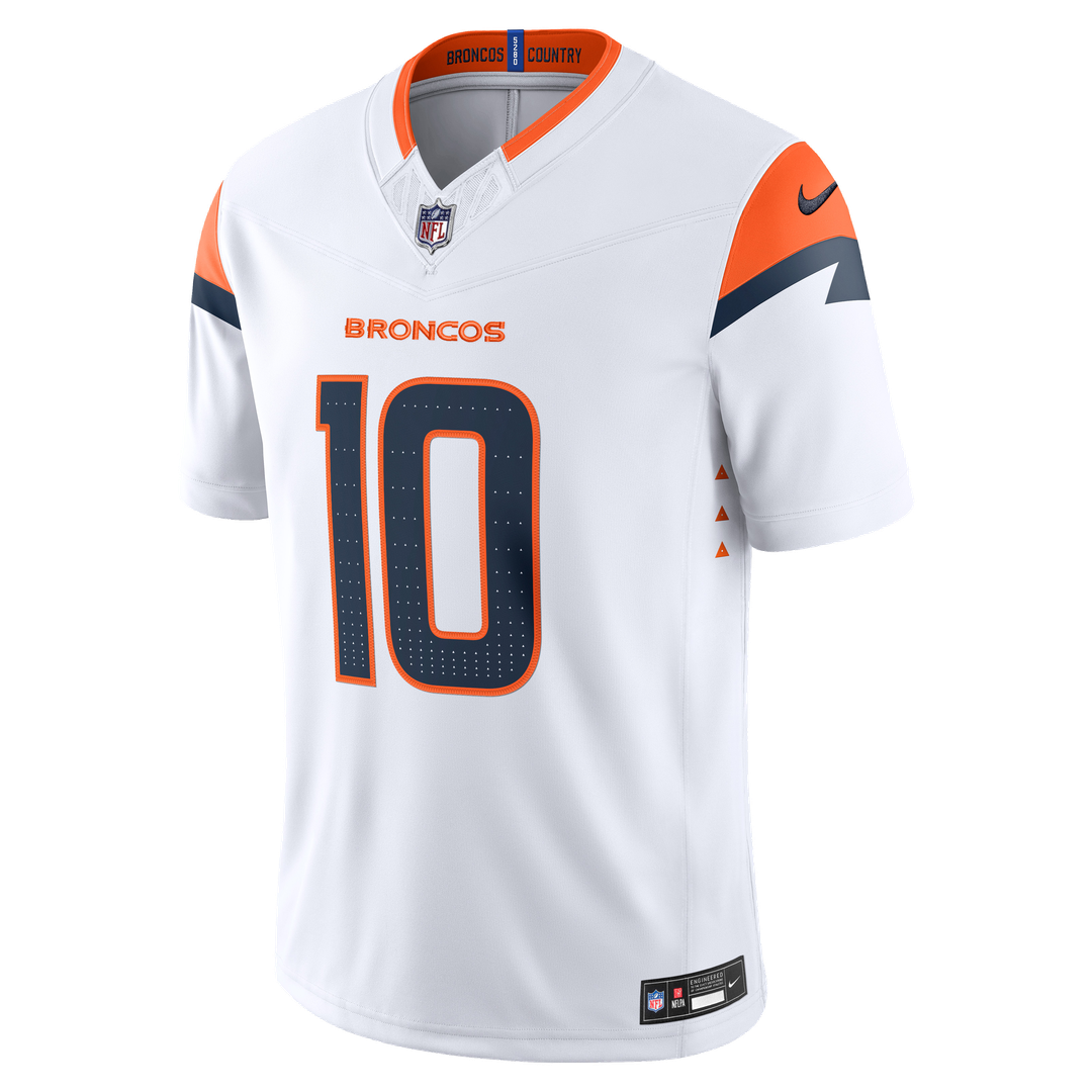 Denver Broncos Bo Nix Nike White Vapor FUSE Stitched Limited Jersey