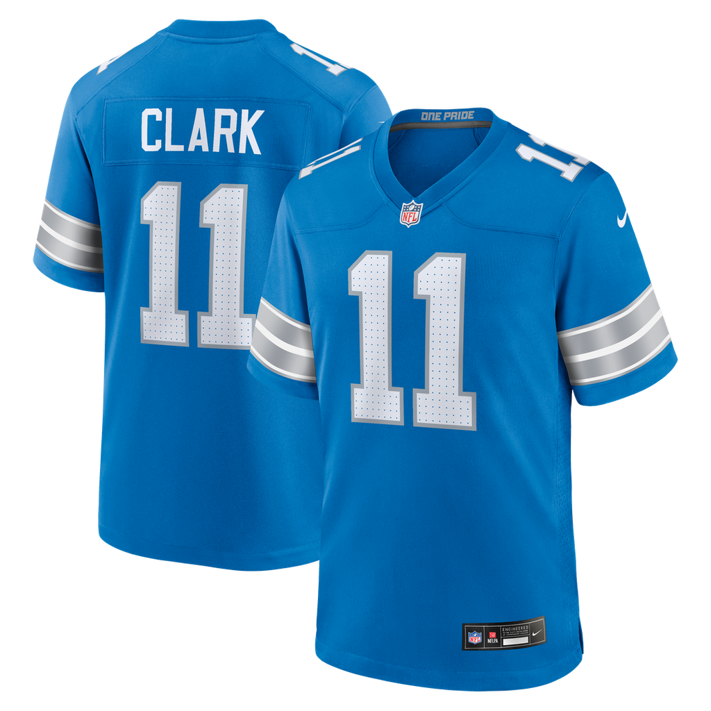 Detroit Lions Damone Clark Nike Blue Game Jersey