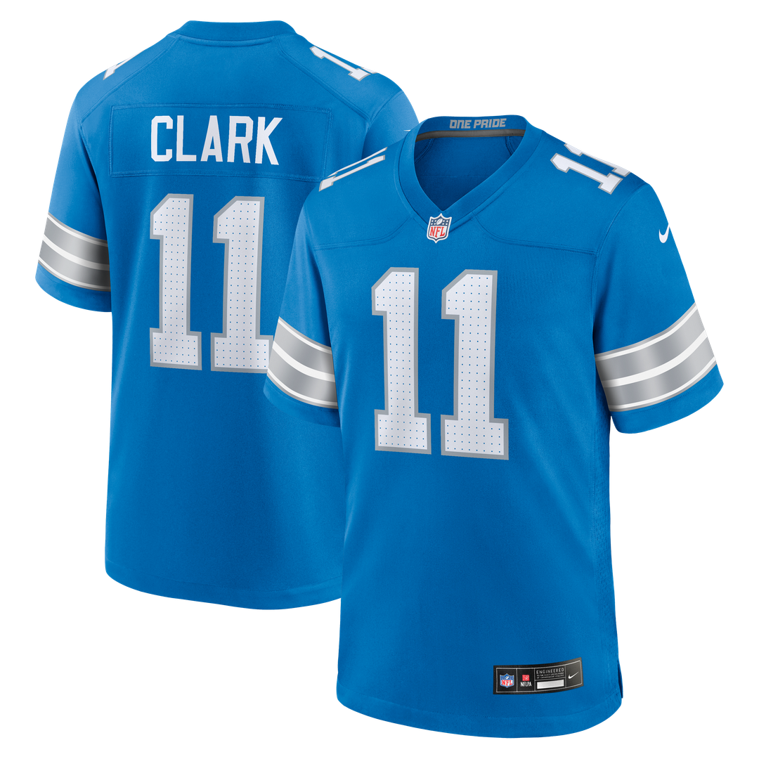 Detroit Lions Damone Clark Nike Blue Game Jersey