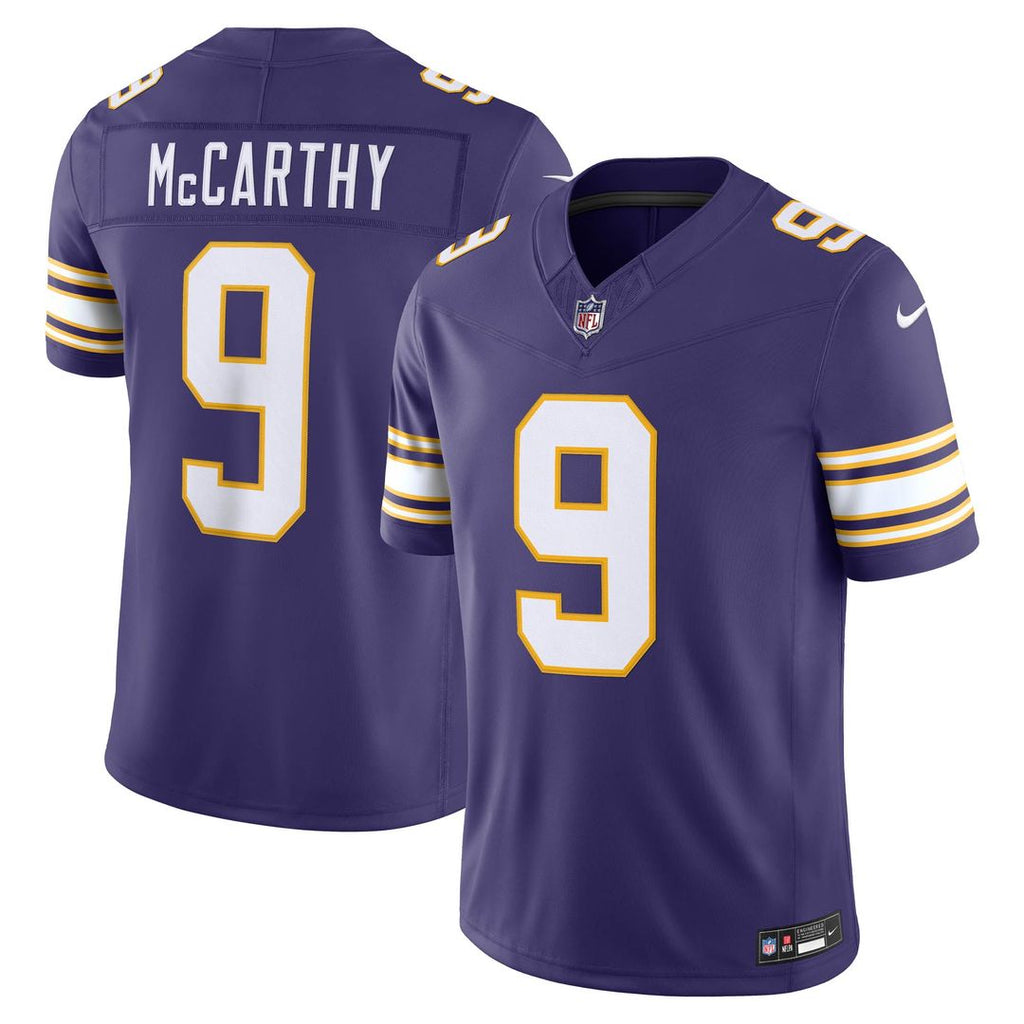 Minnesota Vikings J.J. McCarthy Nike Purple Alternate Classic Vapor FUSE Stitched Limited Jersey