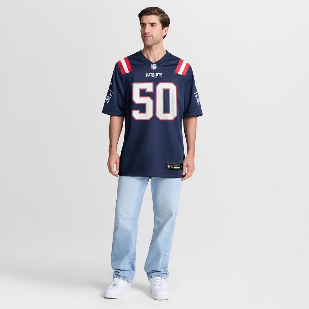New England Patriots Mike Vrabel Nike Navy Retired Player Game Jersey