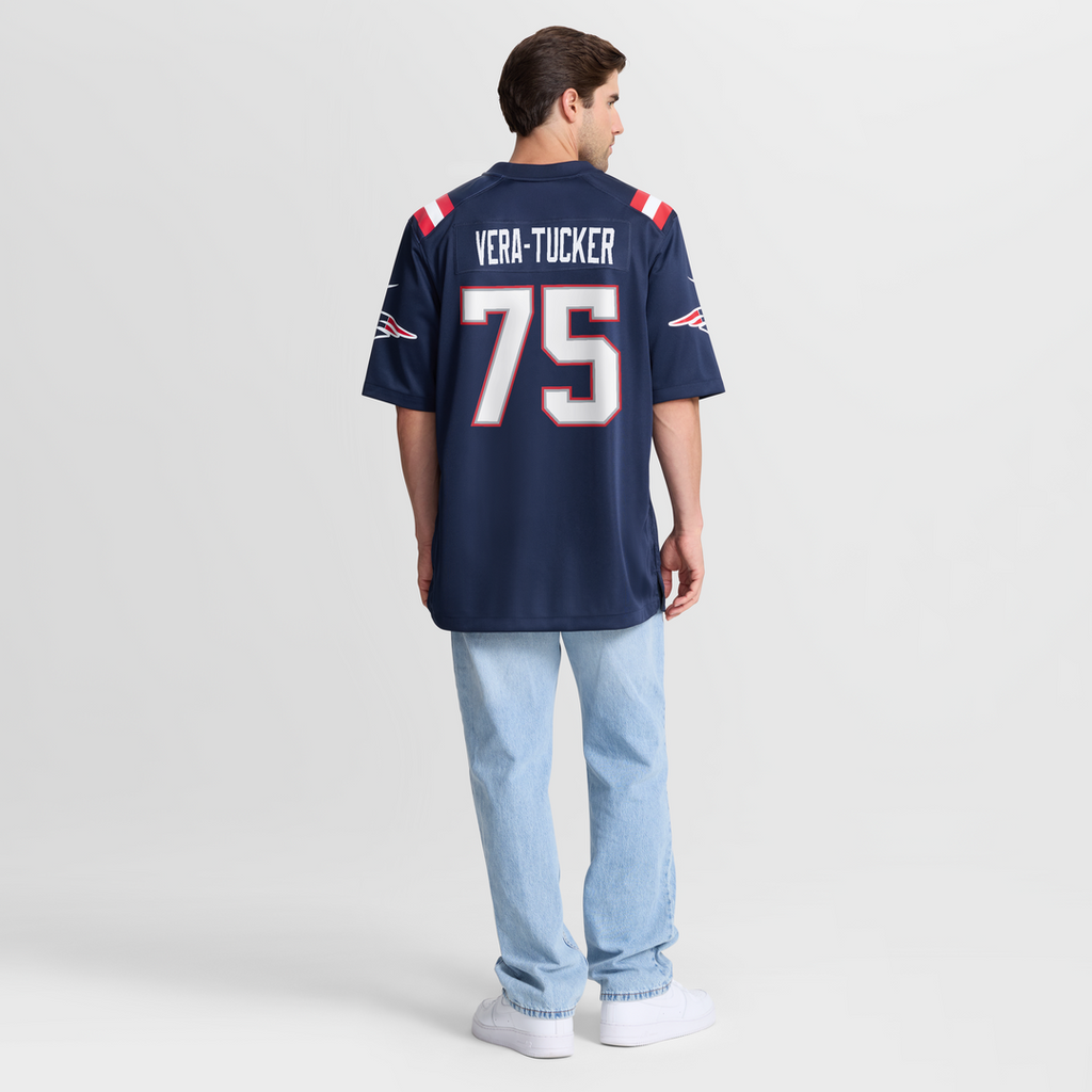 New England Patriots Alijah Vera - Tucker Nike Navy Game Jersey