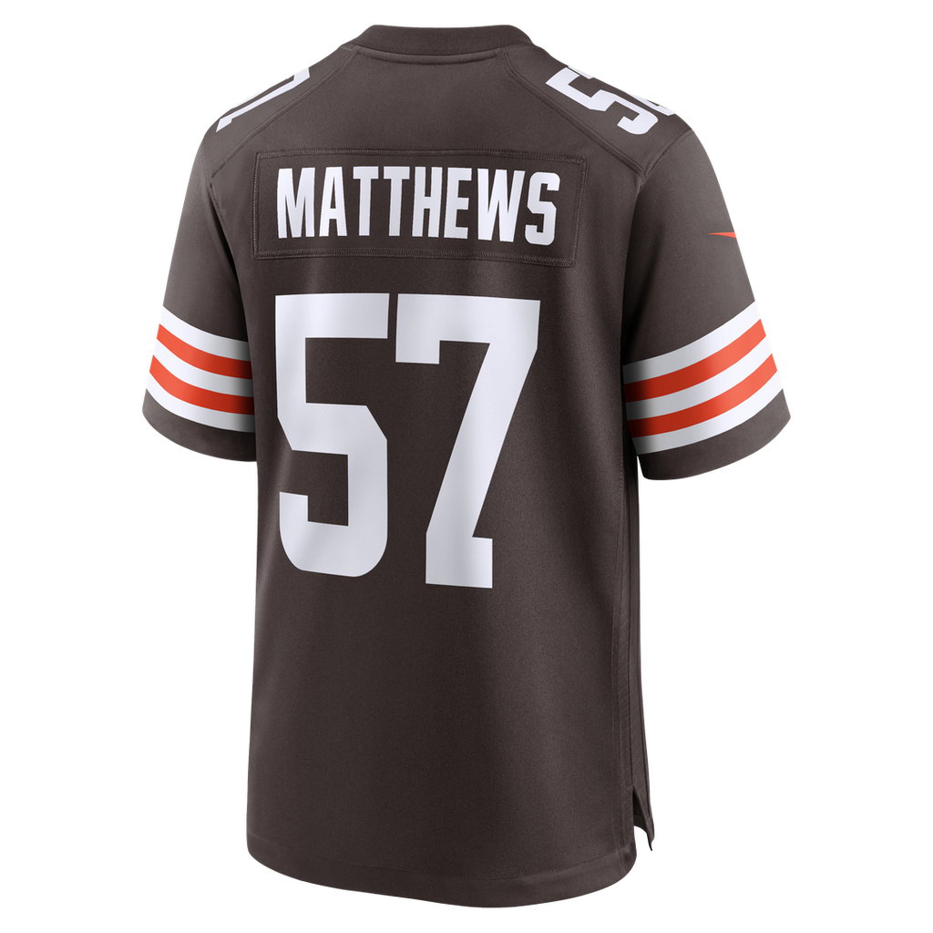 Cleveland Browns Clay Matthews Nike Brown Retired Player Game Jersey