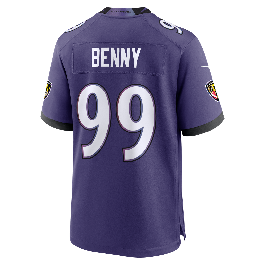 Baltimore Ravens Rayshaun Benny Nike Purple Game Jersey
