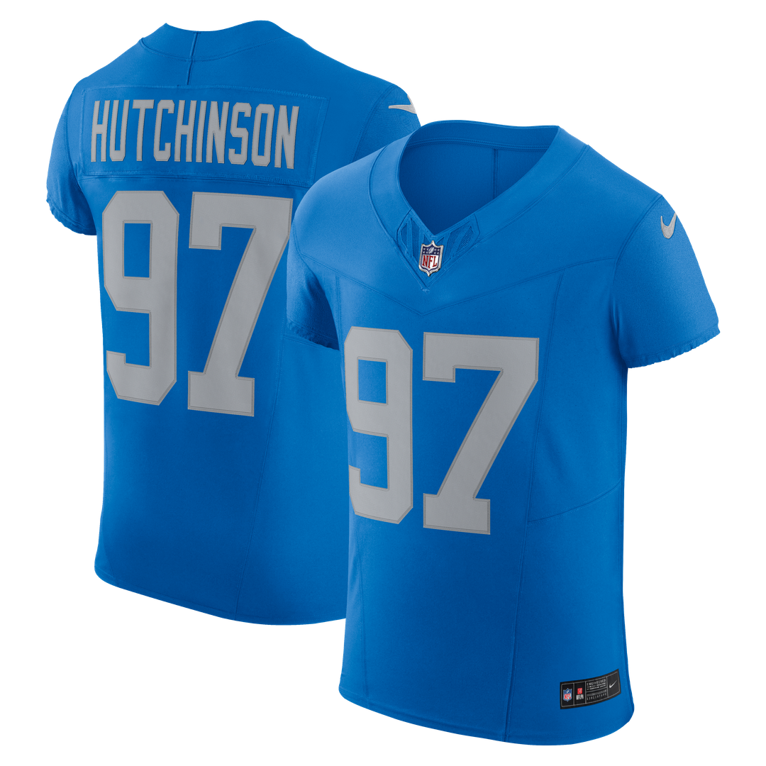 Detroit Lions Aidan Hutchinson Nike Blue Alternate Vapor FUSE Elite Jersey
