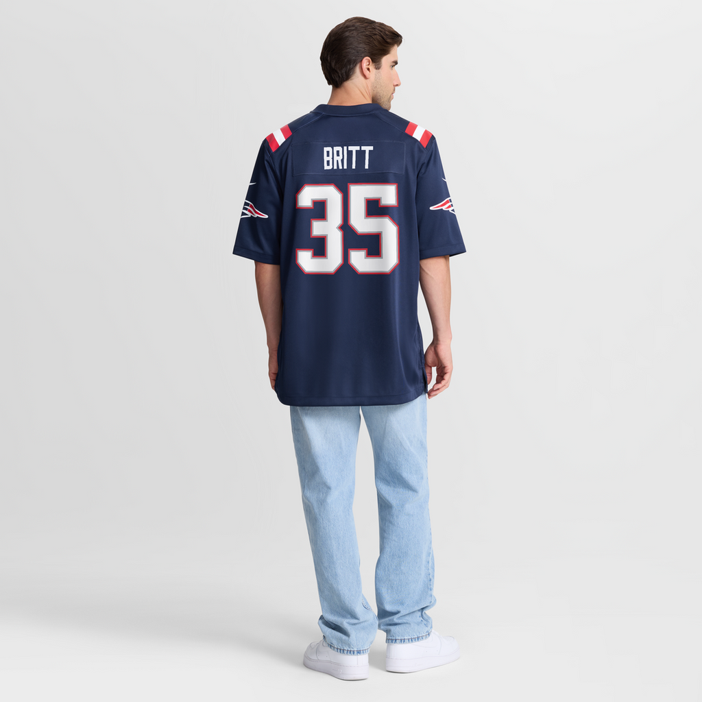 New England Patriots K.J. Britt Nike Navy Game Jersey