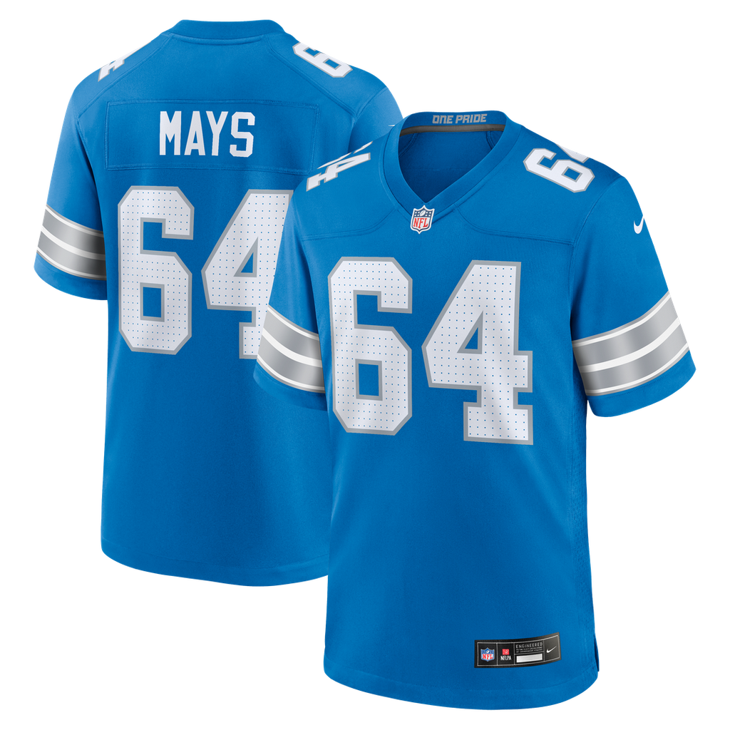 Detroit Lions Cade Mays Nike Blue Game Jersey