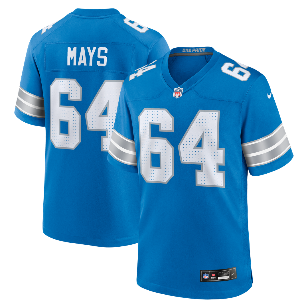 Detroit Lions Cade Mays Nike Blue Game Jersey
