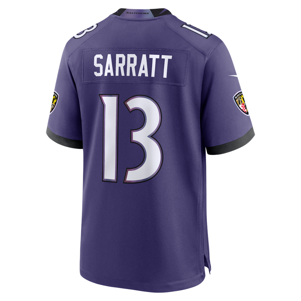 Baltimore Ravens Elijah Sarratt Nike Purple Game Jersey
