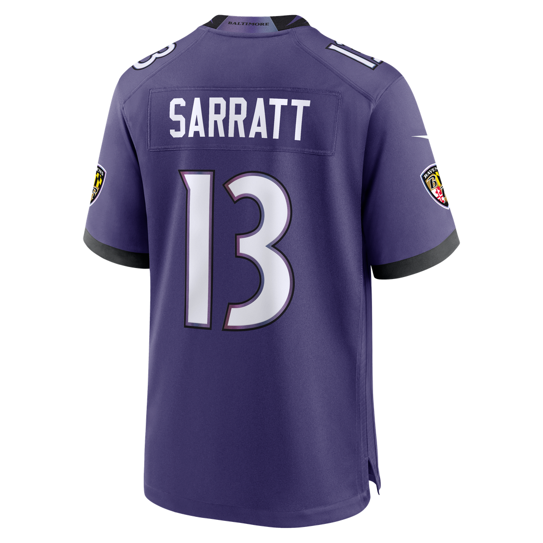 Baltimore Ravens Elijah Sarratt Nike Purple Game Jersey