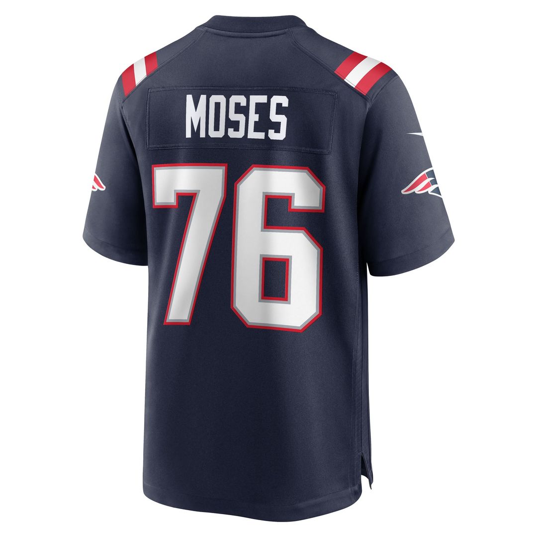 New England Patriots Morgan Moses Nike Navy Game Jersey