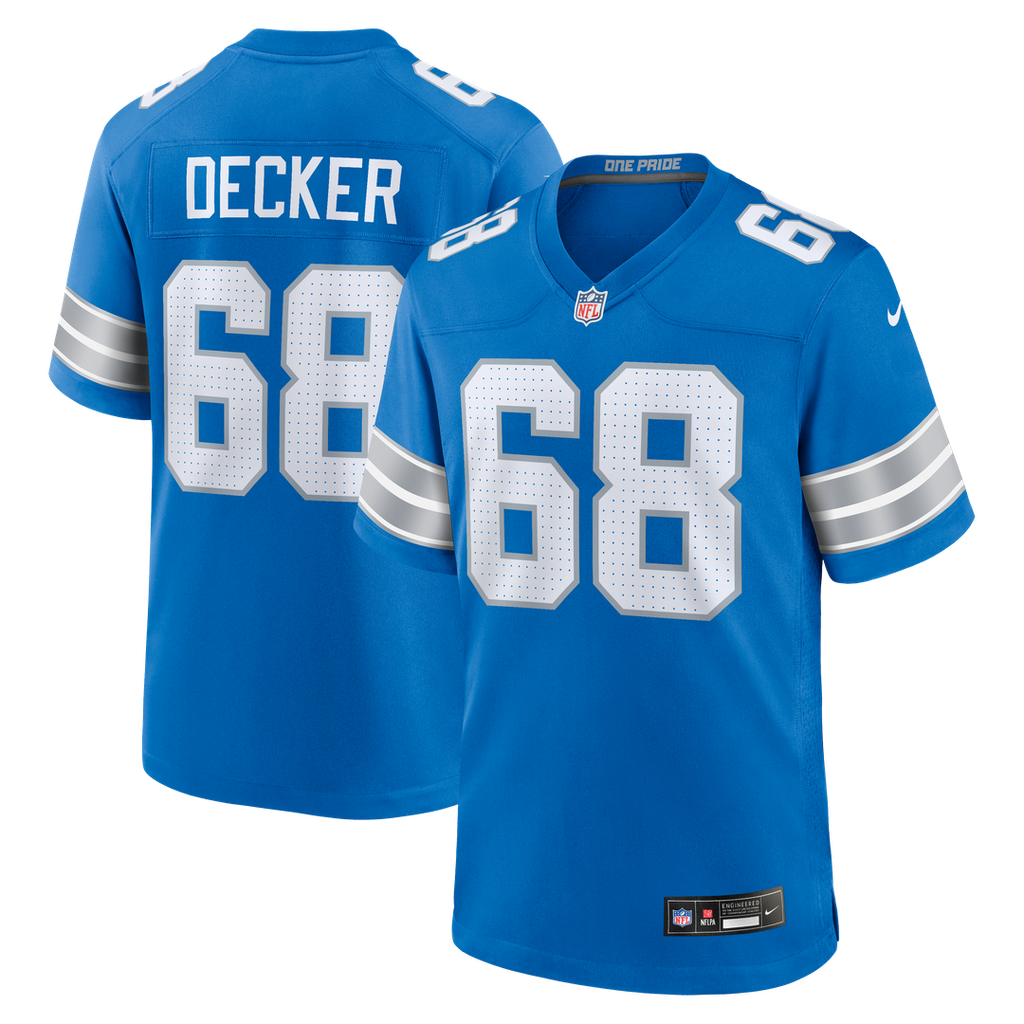 Detroit Lions Taylor Decker Nike Blue Game Jersey