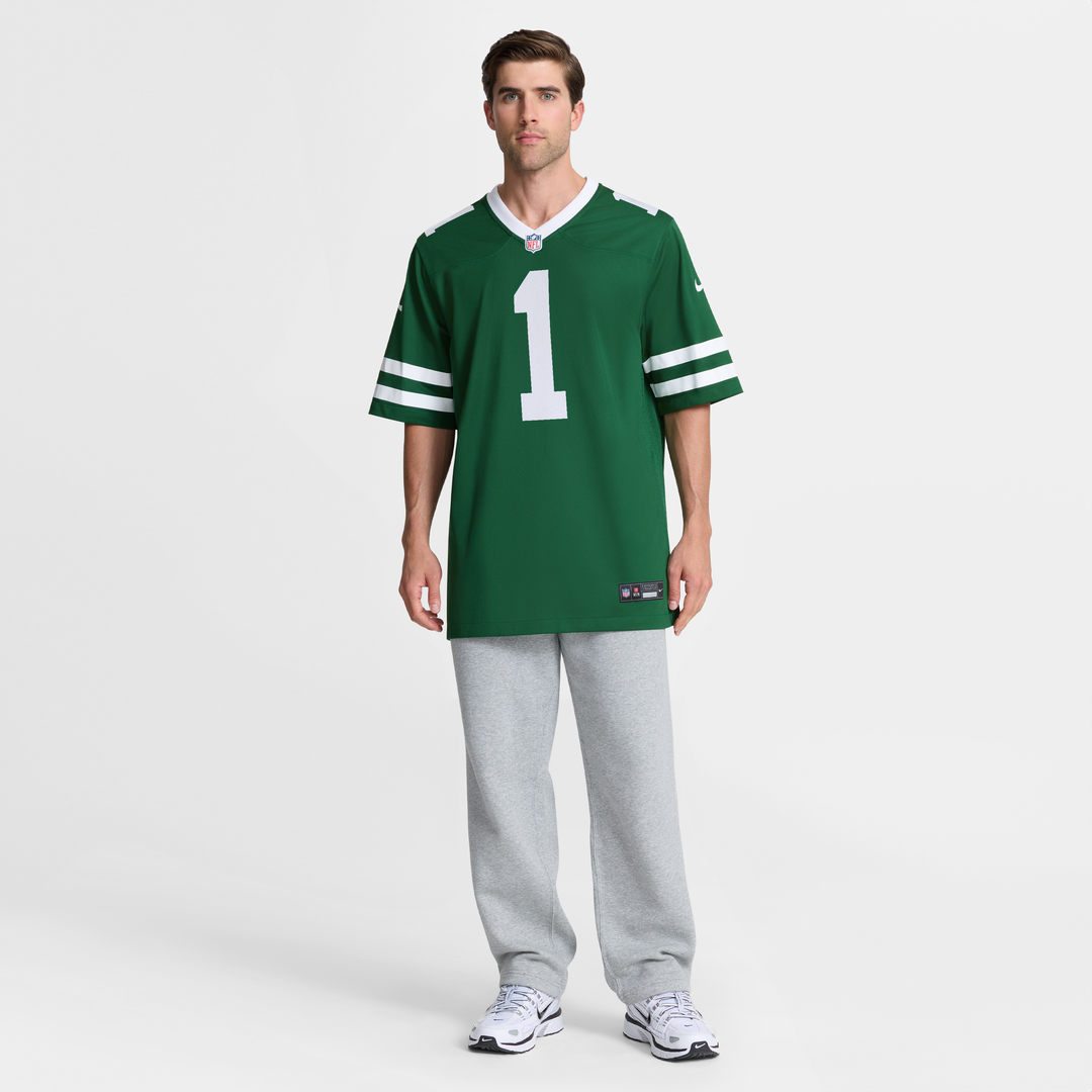 New York Jets Nike Legacy Green #1 Dad Game Jersey