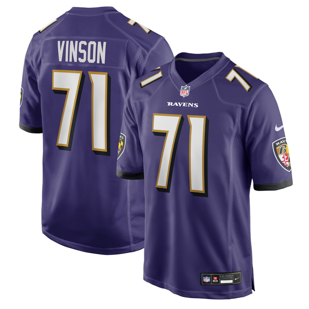 Baltimore Ravens Carson Vinson Nike Purple Game Jersey