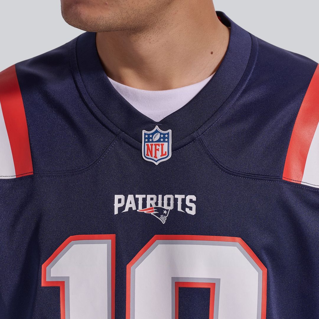 New England Patriots Drake Maye Nike Navy Game Jersey