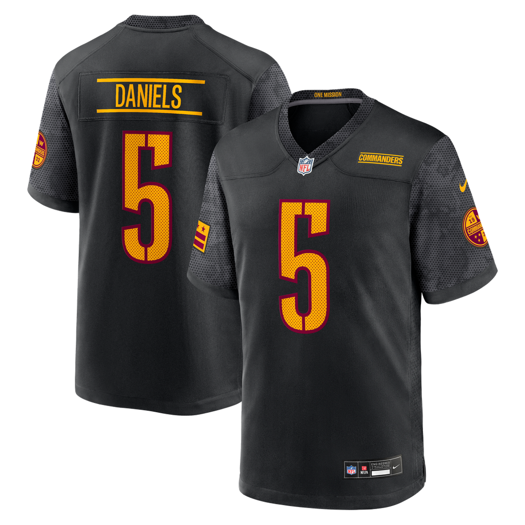 Washington Commanders Jayden Daniels Nike Black Alternate Game Jersey