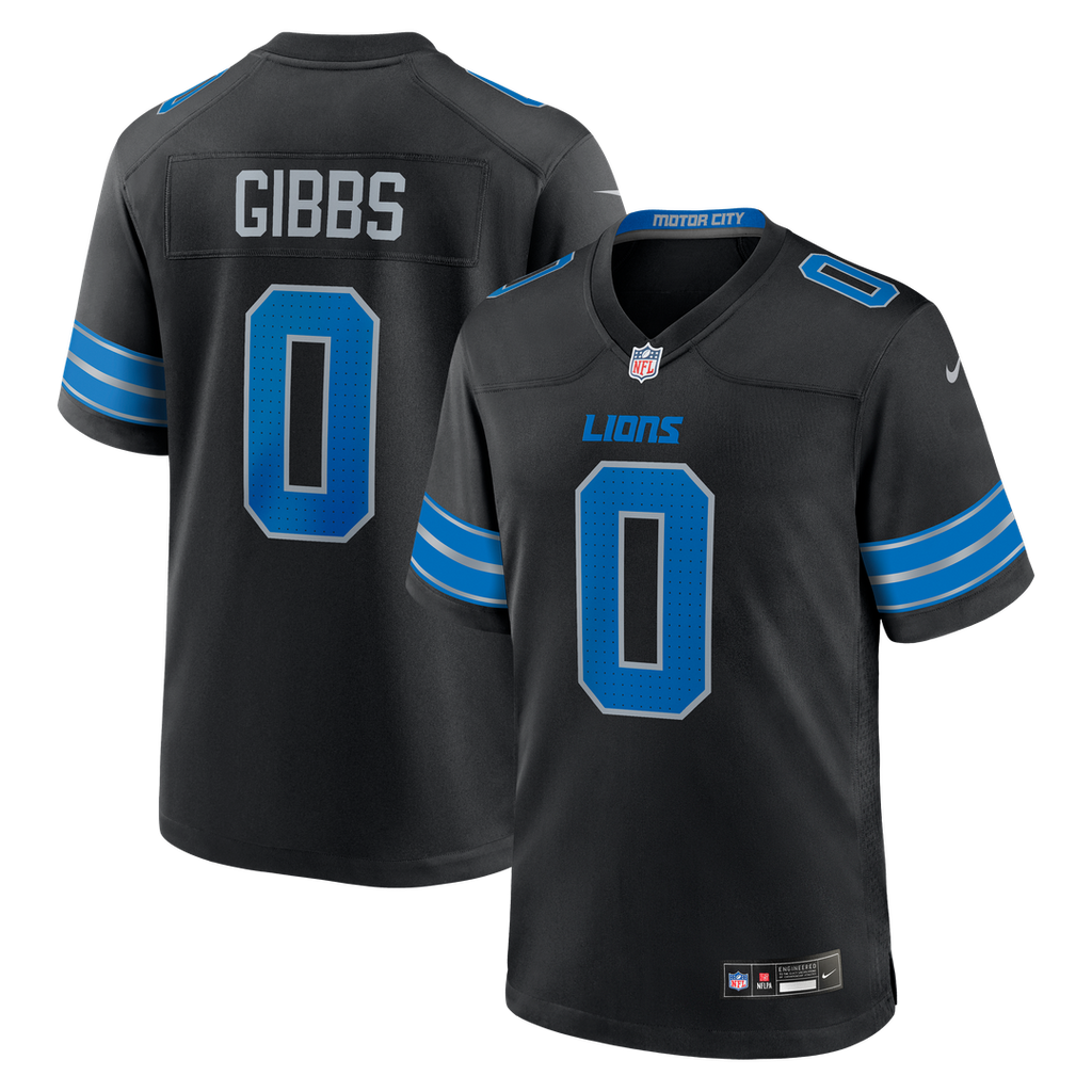 Detroit Lions Jahmyr Gibbs Nike Black 2nd Alternate Game Jersey