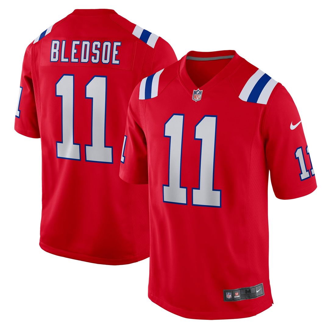 New England Patriots Drew Bledsoe Nike Navy Retired Player Game Jersey