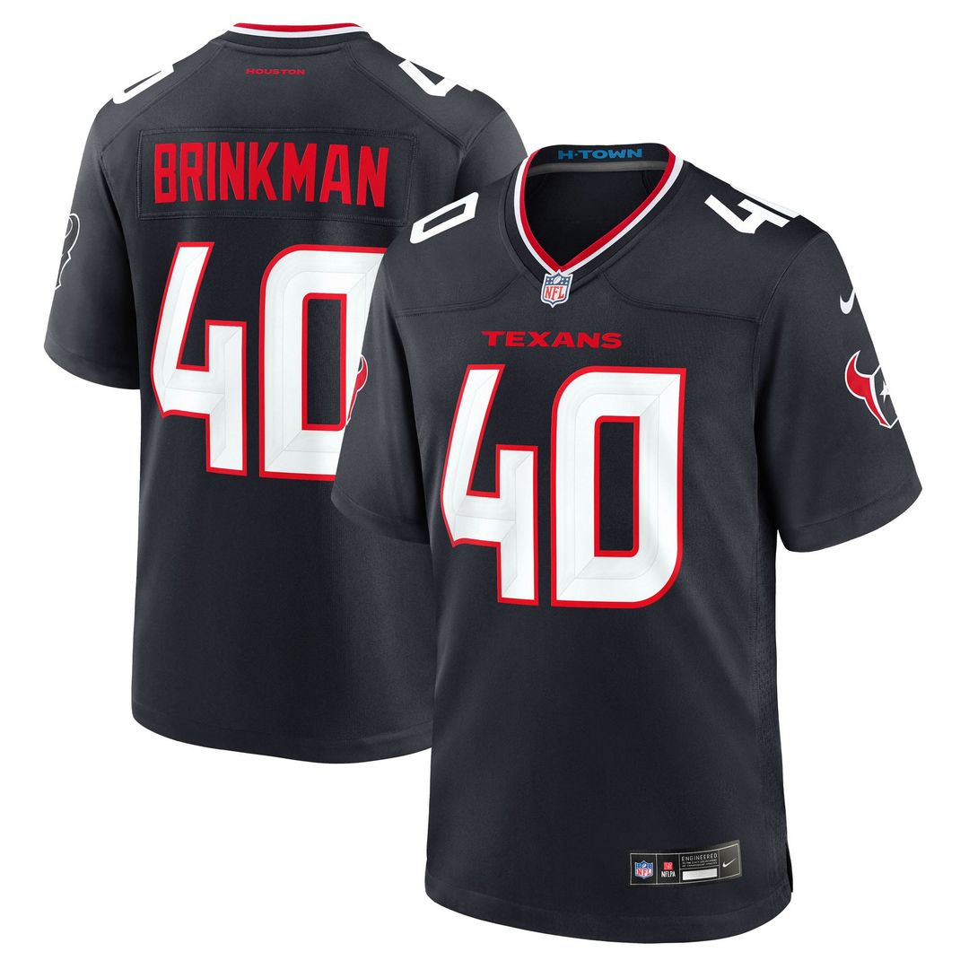 Houston Texans Austin Brinkman Nike Navy Game Jersey